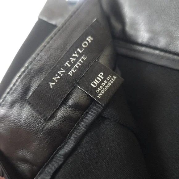 Ann Taylor Faux Leather-Trim Scuba Skater Mini Skirt - Picture 5 of 6